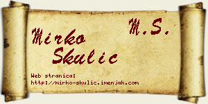 Mirko Skulić vizit kartica